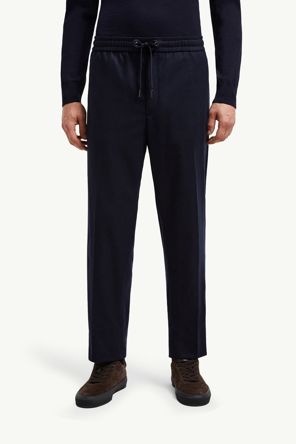 Pantalon de survêtement en cachemire mélangé Hommes Bleu marine Moncler 3