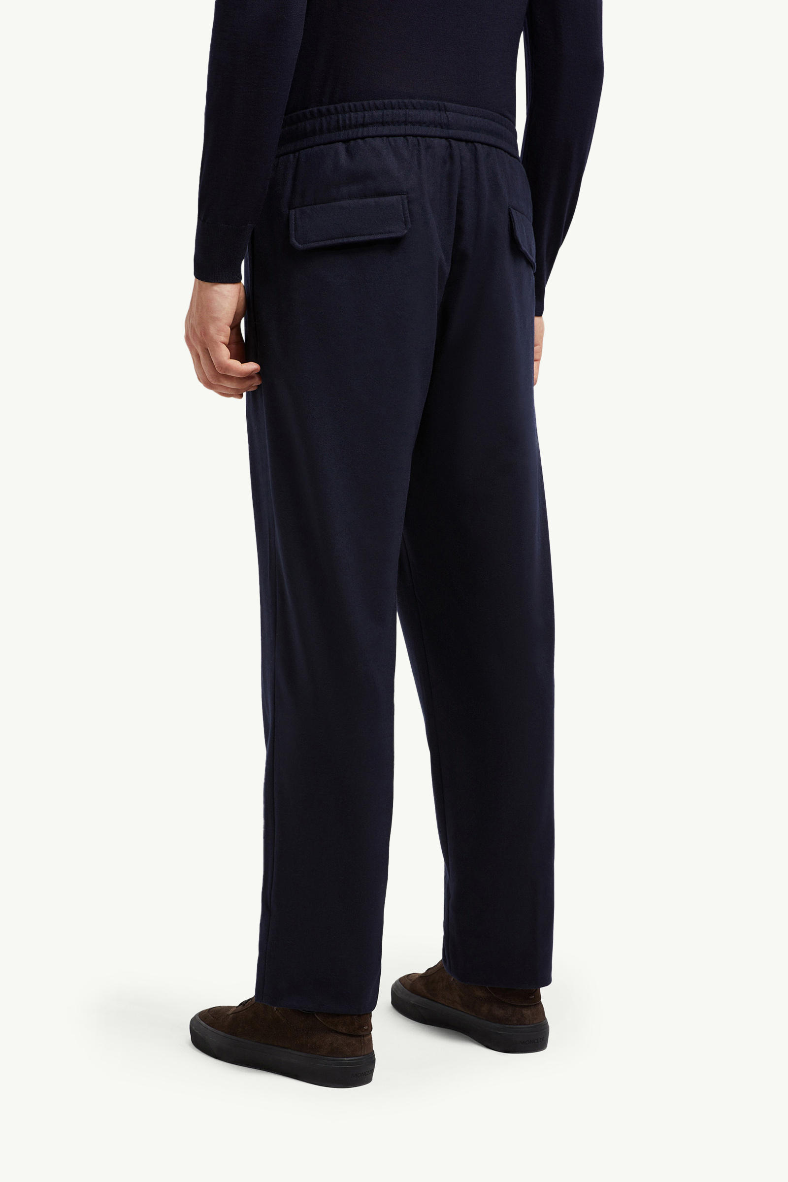 Cashmere Blend Jogging Trousers Men Navy Blue Moncler 4