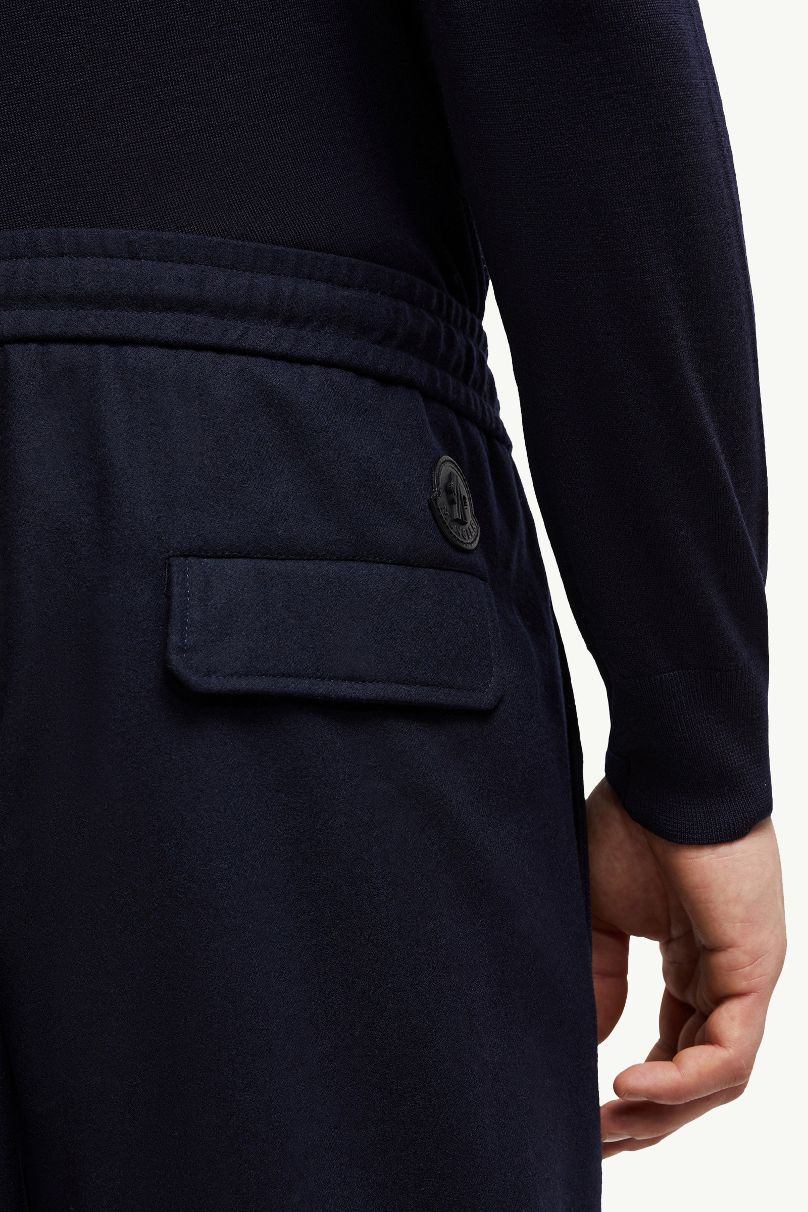 Cashmere Blend Jogging Trousers Men Navy Blue Moncler 5