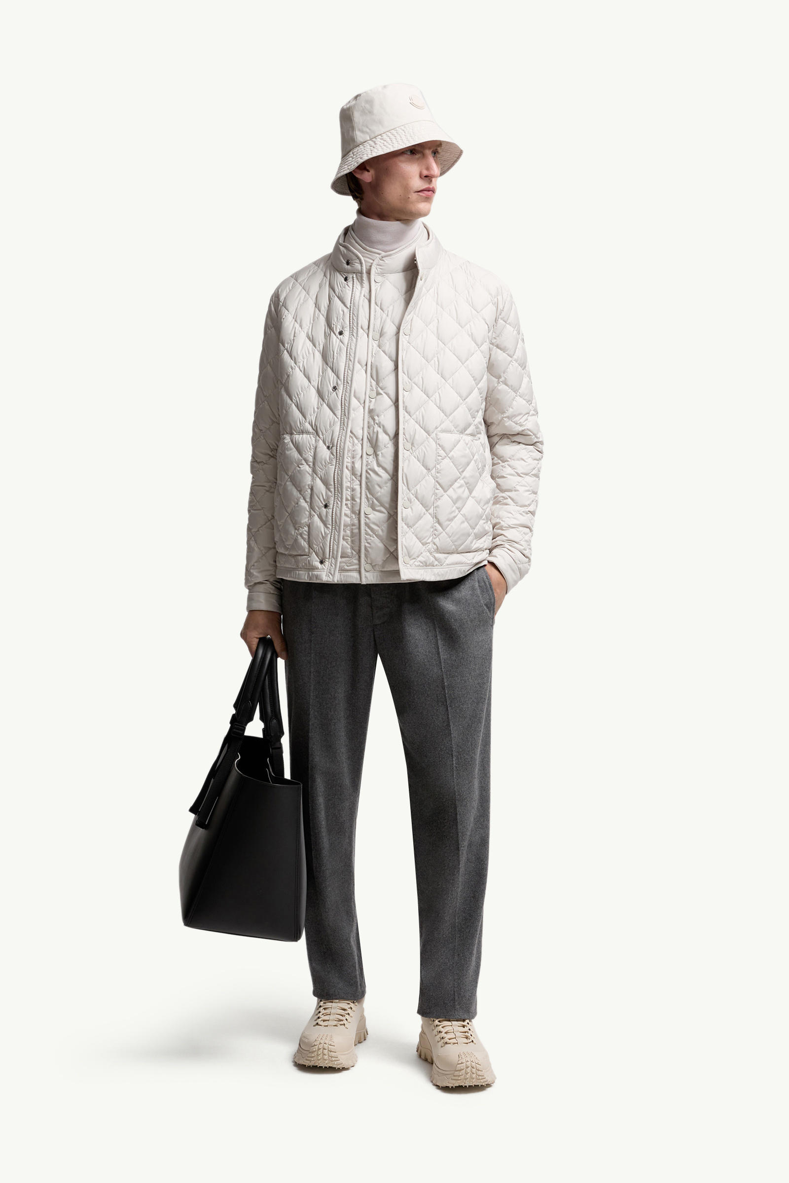 男士羊绒混纺慢跑长裤 男士 深灰色 Moncler 0