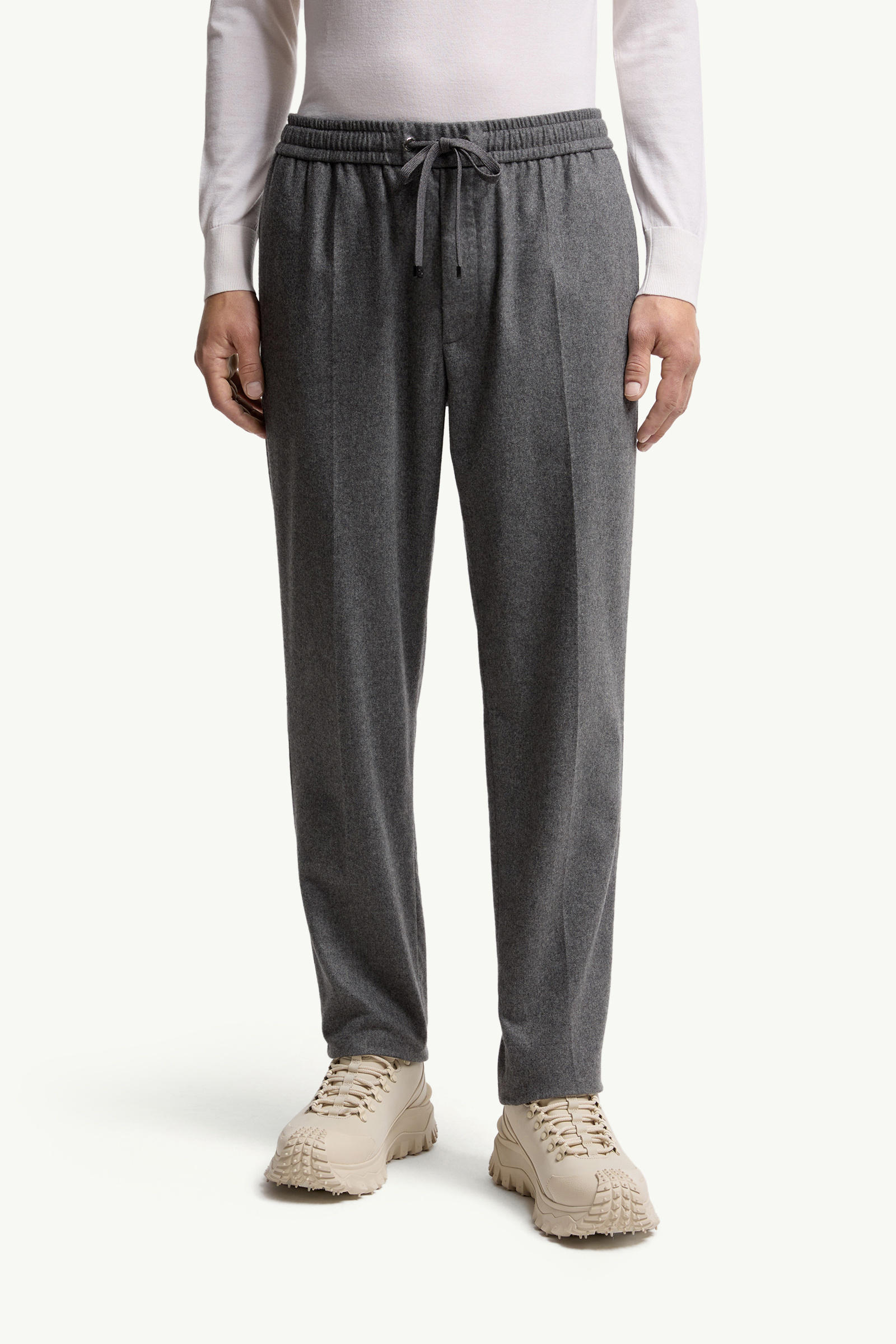 Cashmere Blend Jogging Pants Men Dark Grey Moncler 3