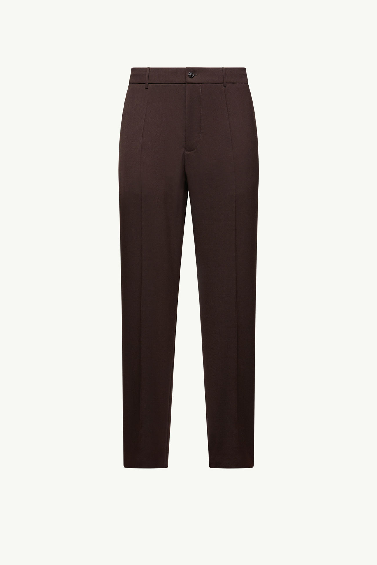 Wool Blend Gabardine Tailored Trousers Men Brown Moncler 2