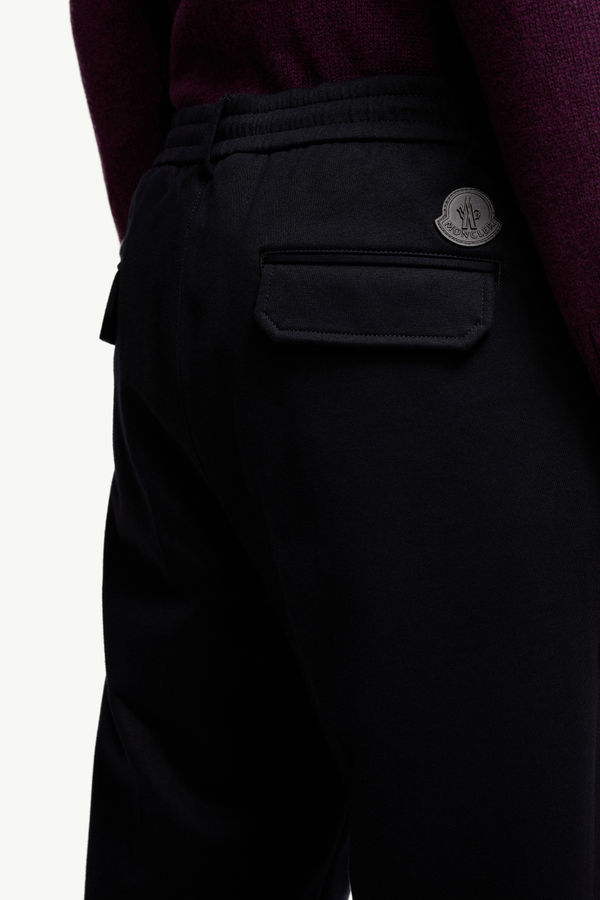 Cotton Blend Tailored Trousers Men Blue Moncler 5