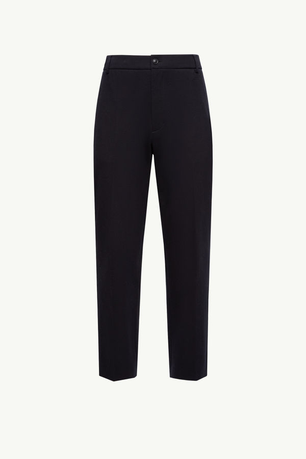 Cotton Blend Tailored Trousers Men Blue Moncler 2