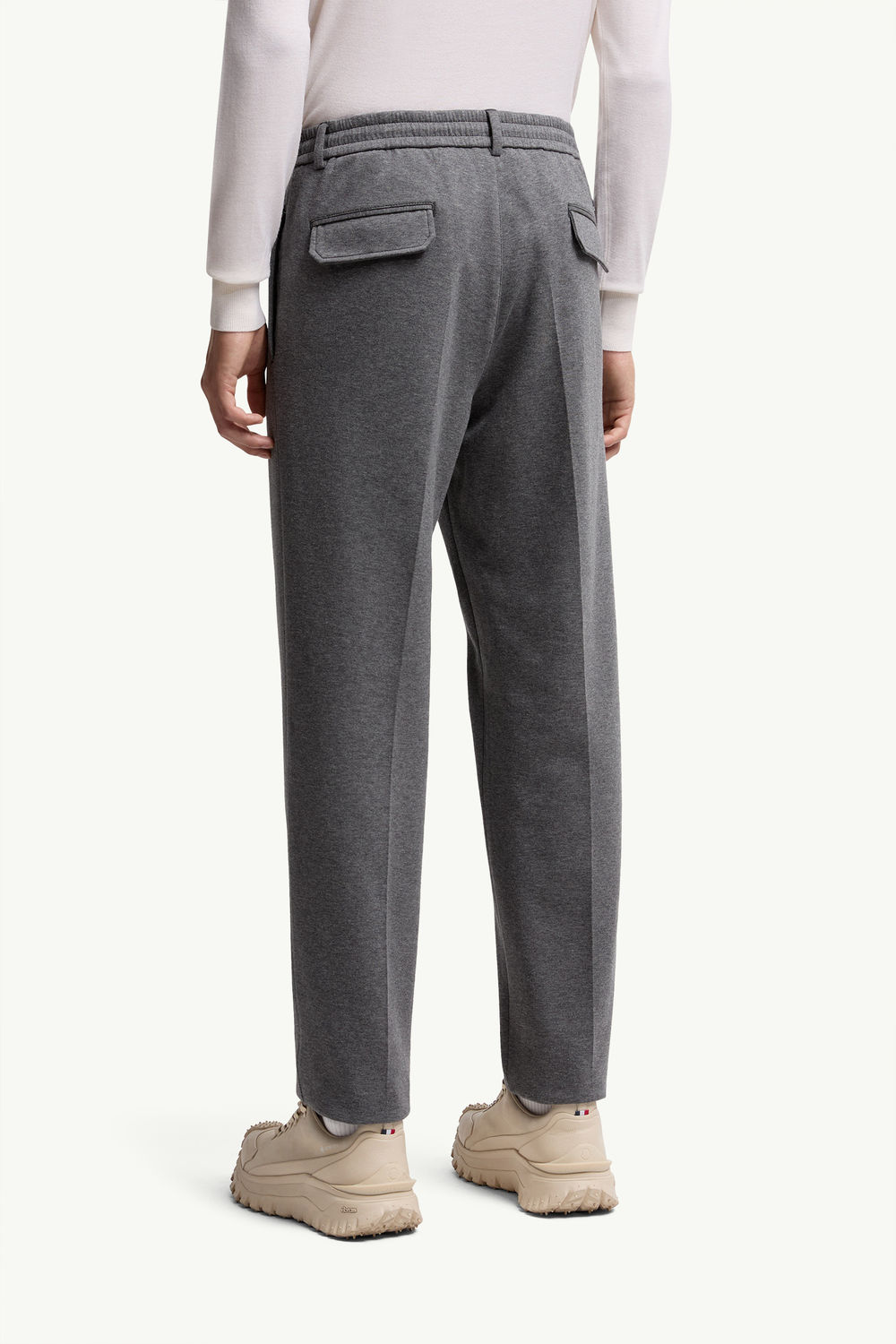 Cotton Blend Tailored Trousers Men Gray Moncler 4