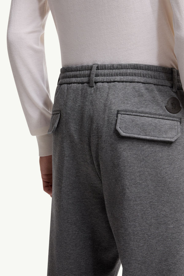 Cotton Blend Tailored Trousers Men Gray Moncler 6