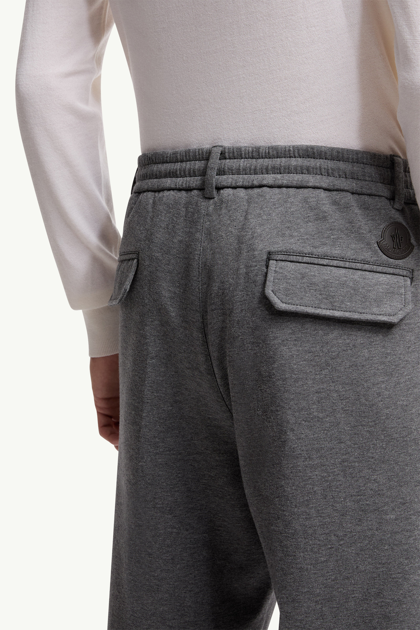 Cotton Blend Tailored Trousers Men Gray Moncler 6