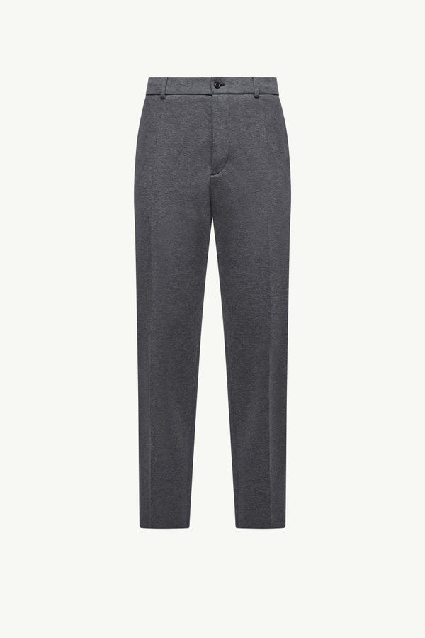 Cotton Blend Tailored Trousers Men Gray Moncler 2