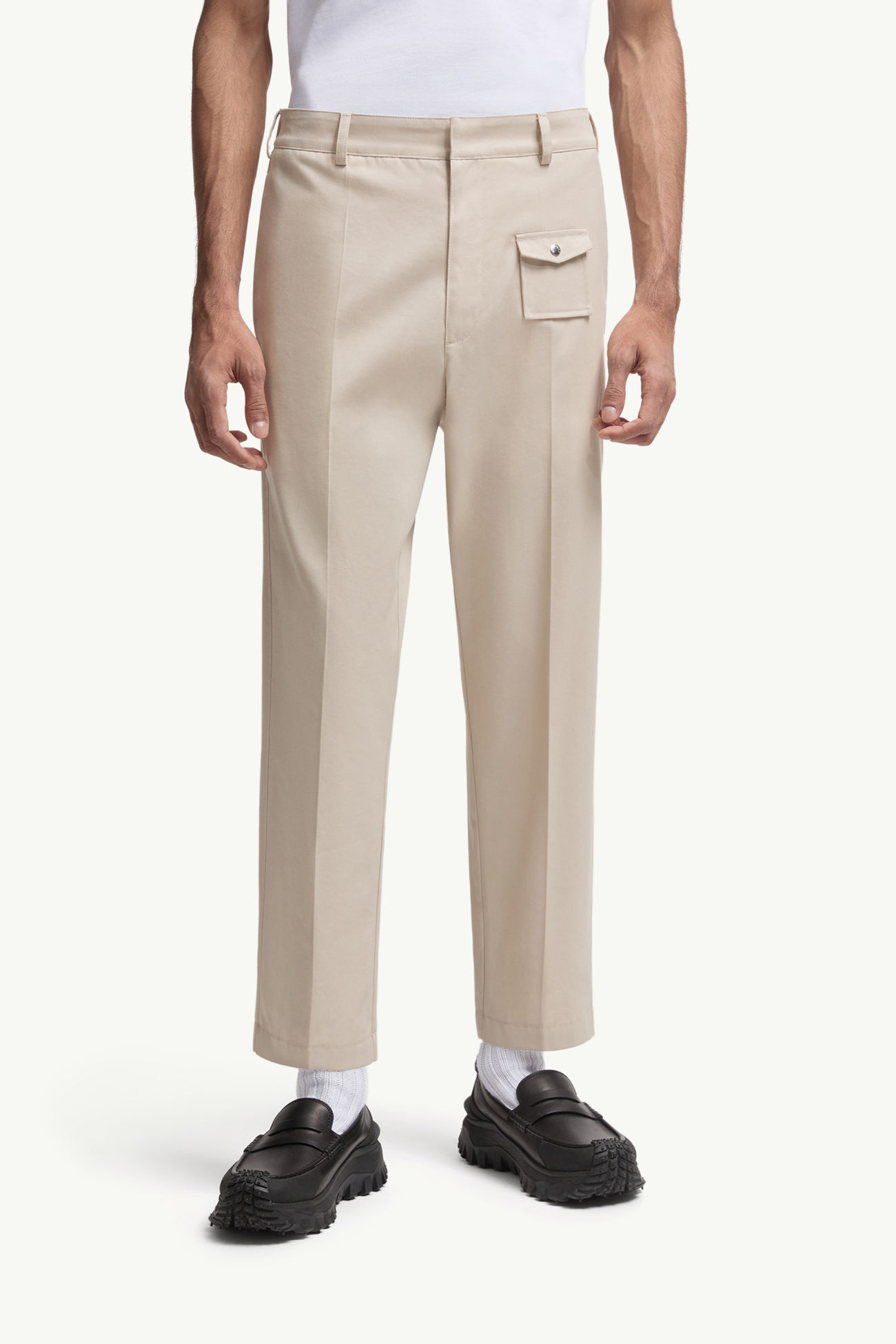 Tailored Gabardine Pants Men Light Beige Moncler 3