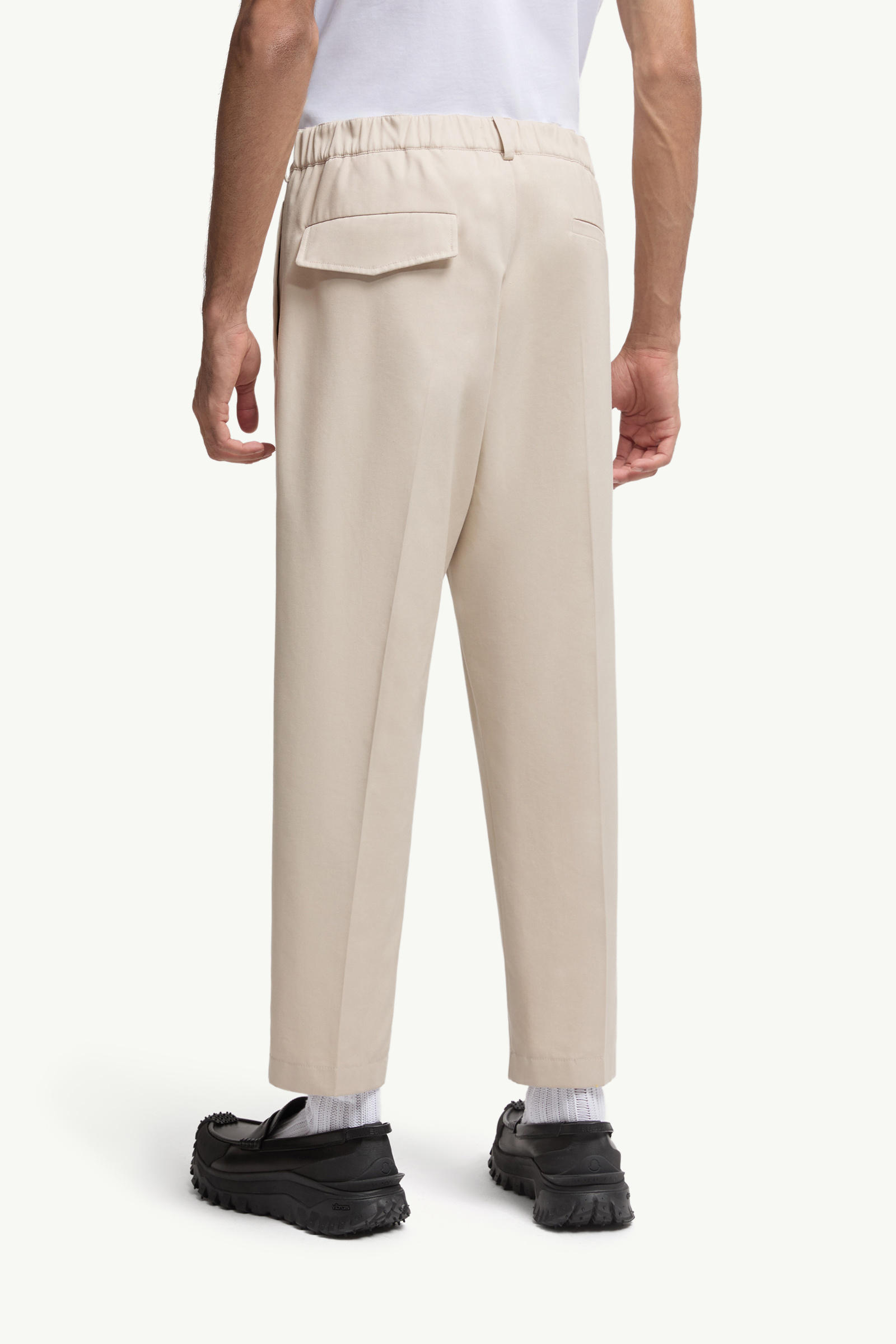 Tailored Gabardine Pants Men Light Beige Moncler 4