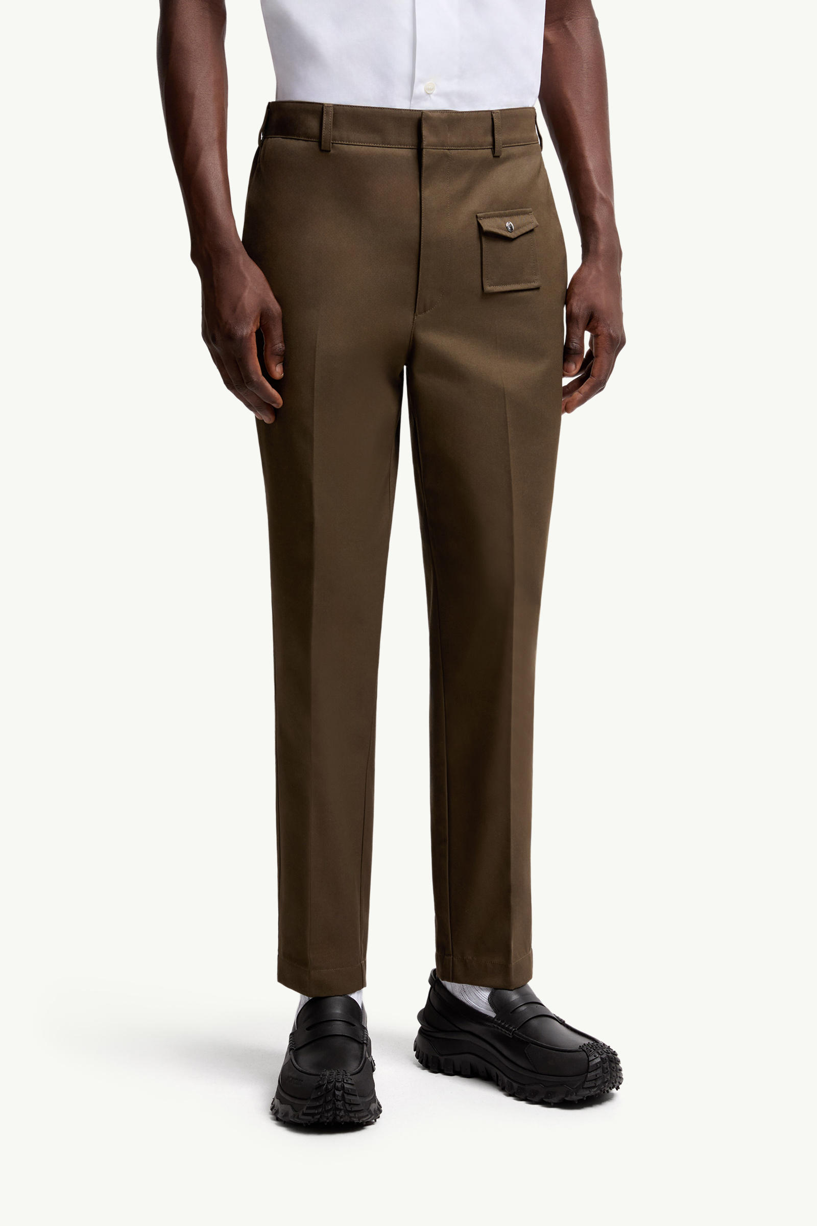 Tailored Gabardine Pants Men Olive Green Moncler 3