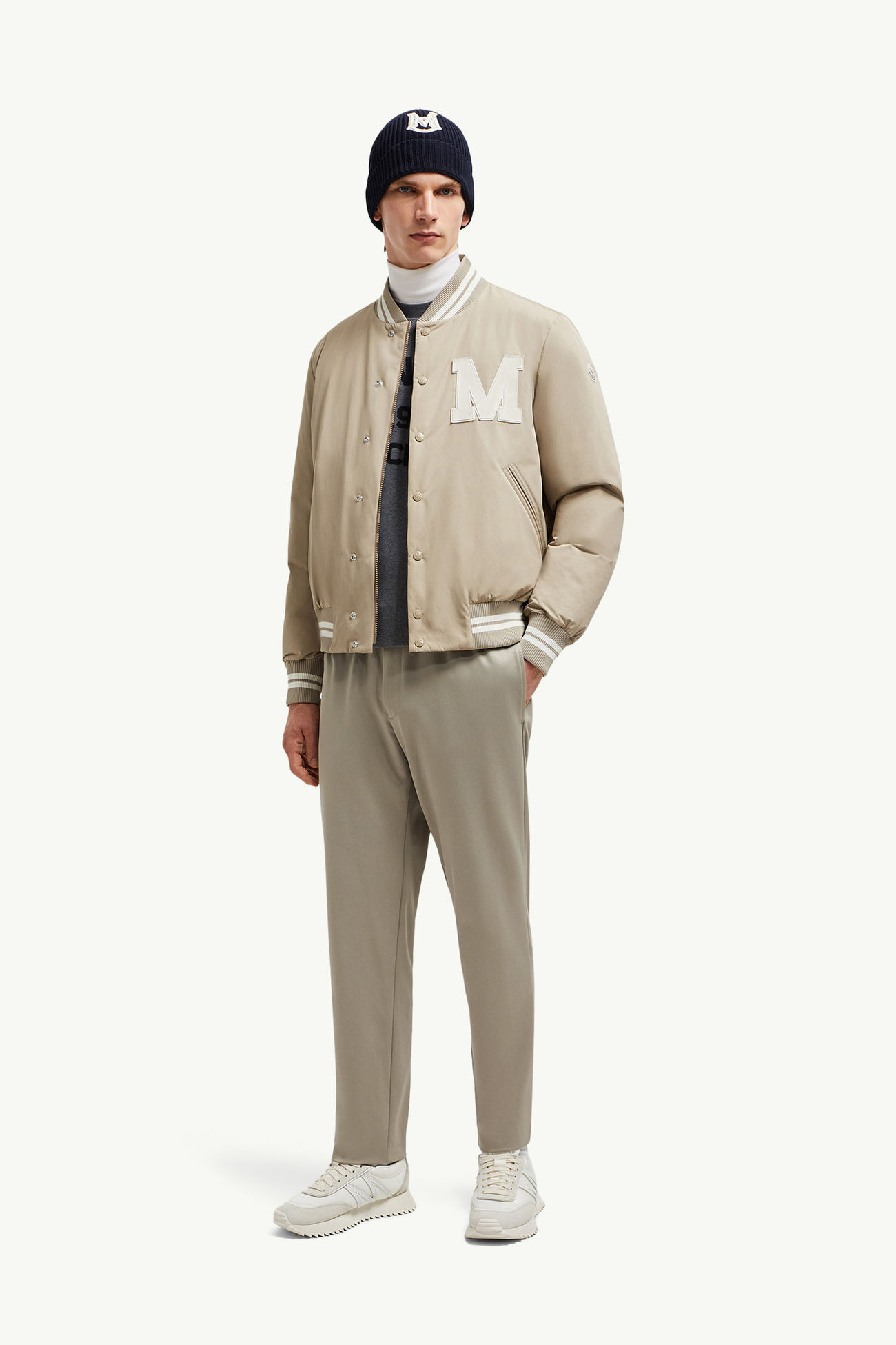 Pantalon de survêtement à logo Hommes Taupe Moncler 0