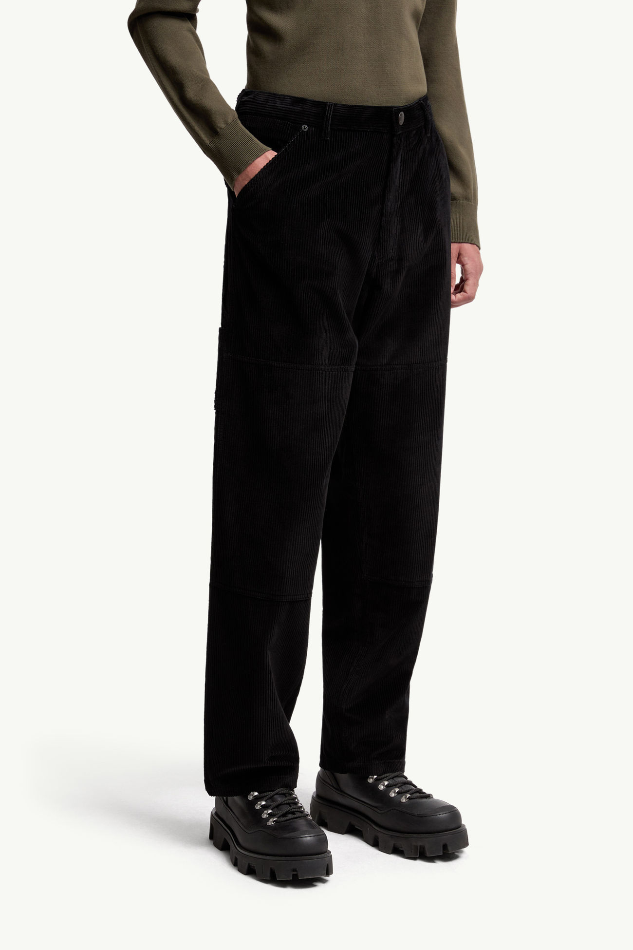 Corduroy Jogging Pants Men Black Moncler 3