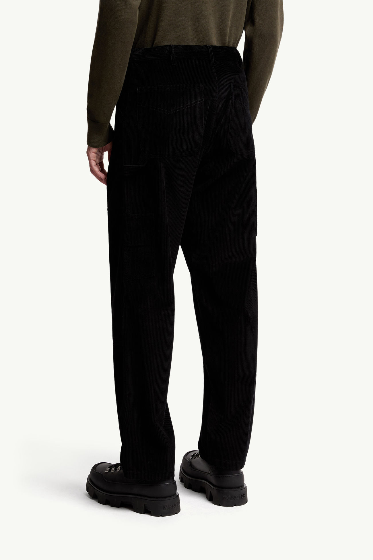 Corduroy Jogging Pants Men Black Moncler 4