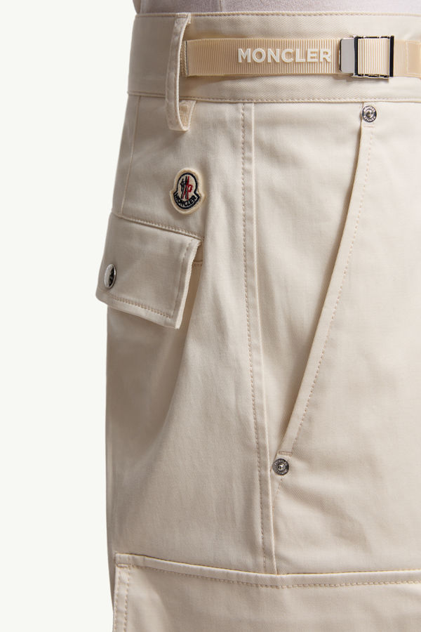 Pantalon cargo en gabardine de coton Hommes Blanc Ivoire Moncler 5
