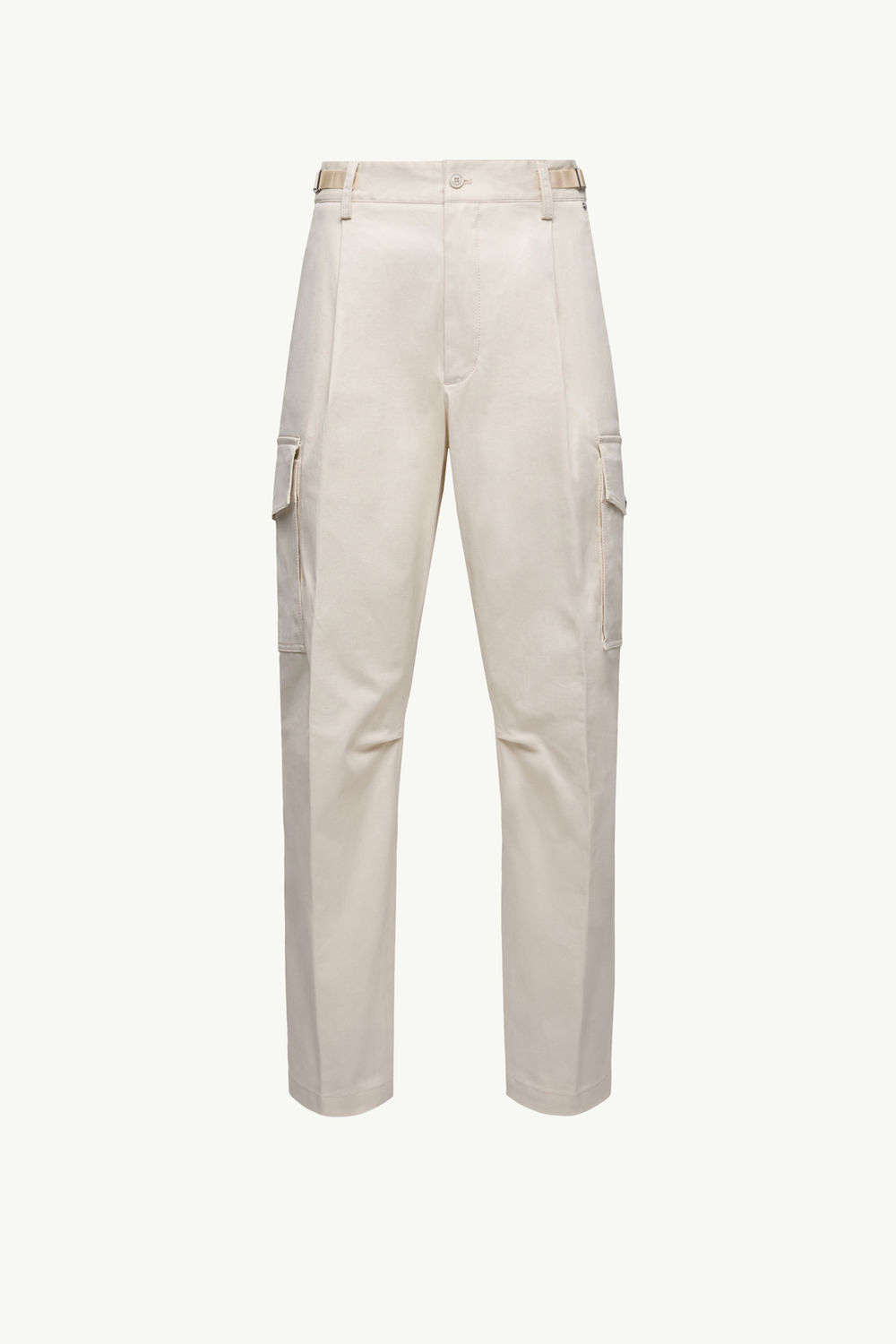 Cotton Gabardine Cargo Trousers Men White Ivory Moncler 2