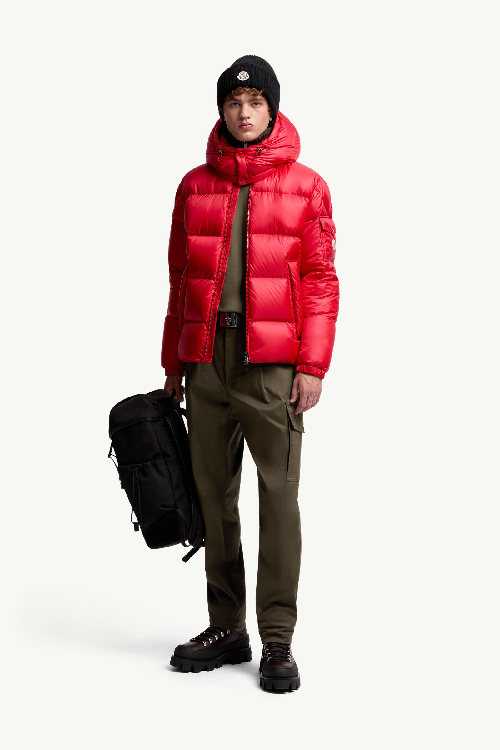 Cargohose aus Baumwoll-Gabardine Herren Olivgrün Moncler 0