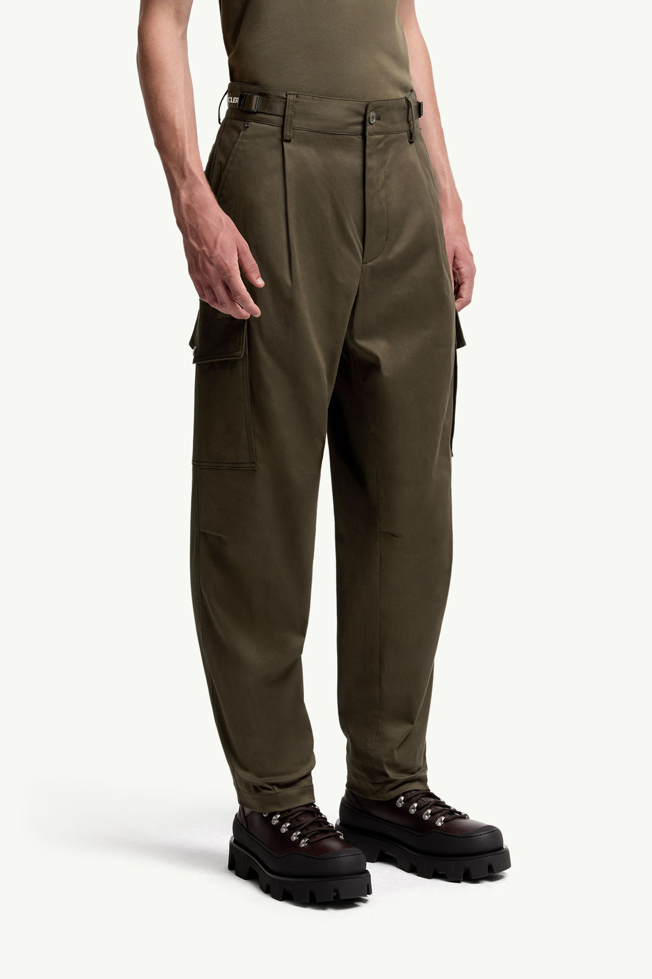 Cotton Gabardine Cargo Pants Men Olive Green Moncler 3