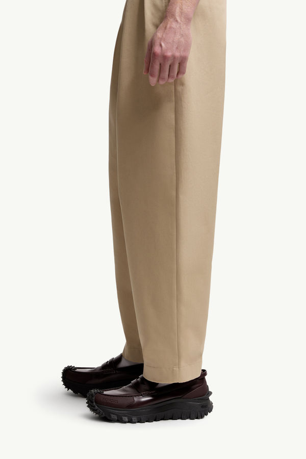 Pantalon en gabardine de coton Hommes Beige Moncler 1