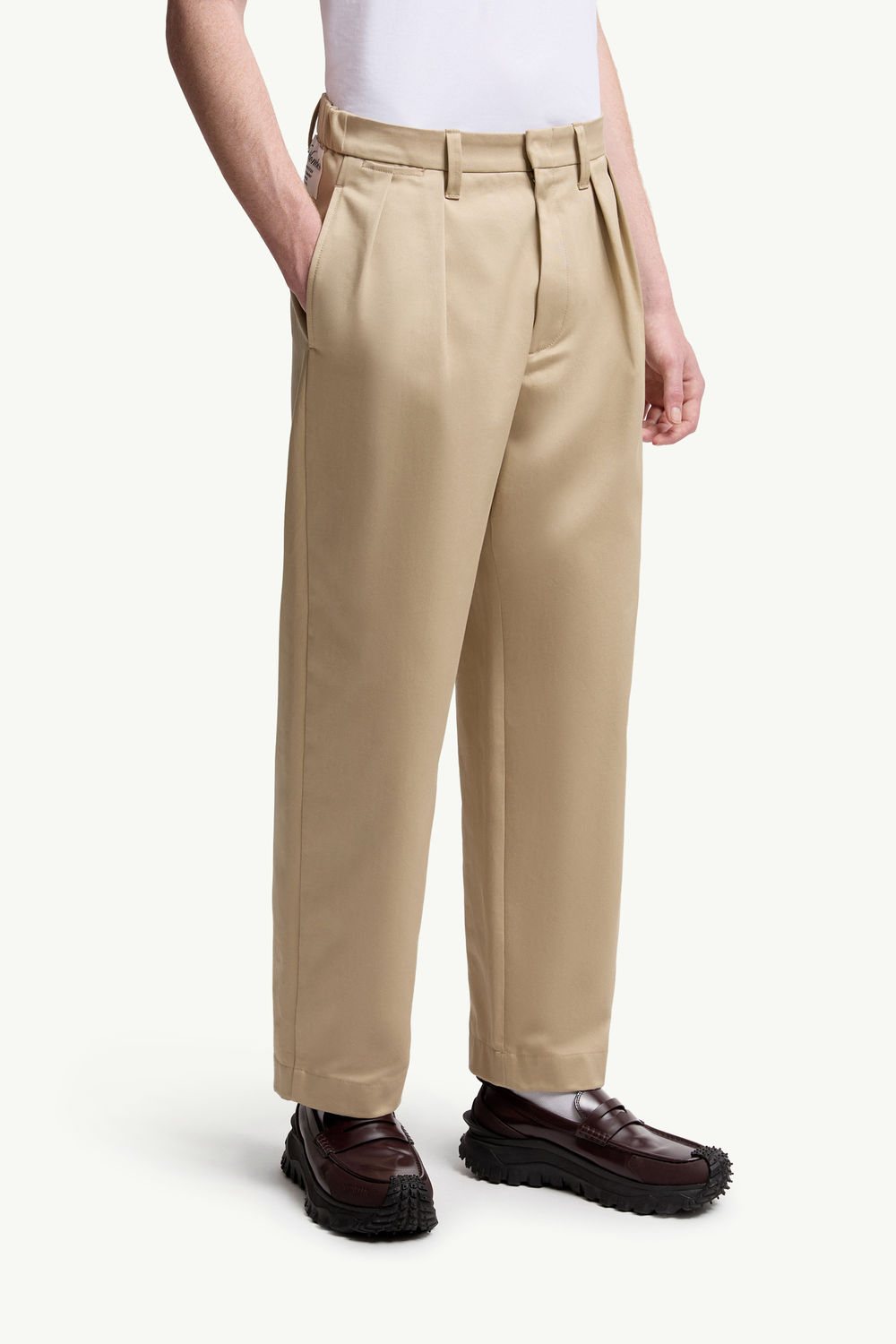 Cotton Gabardine Trousers Men Beige Moncler 3