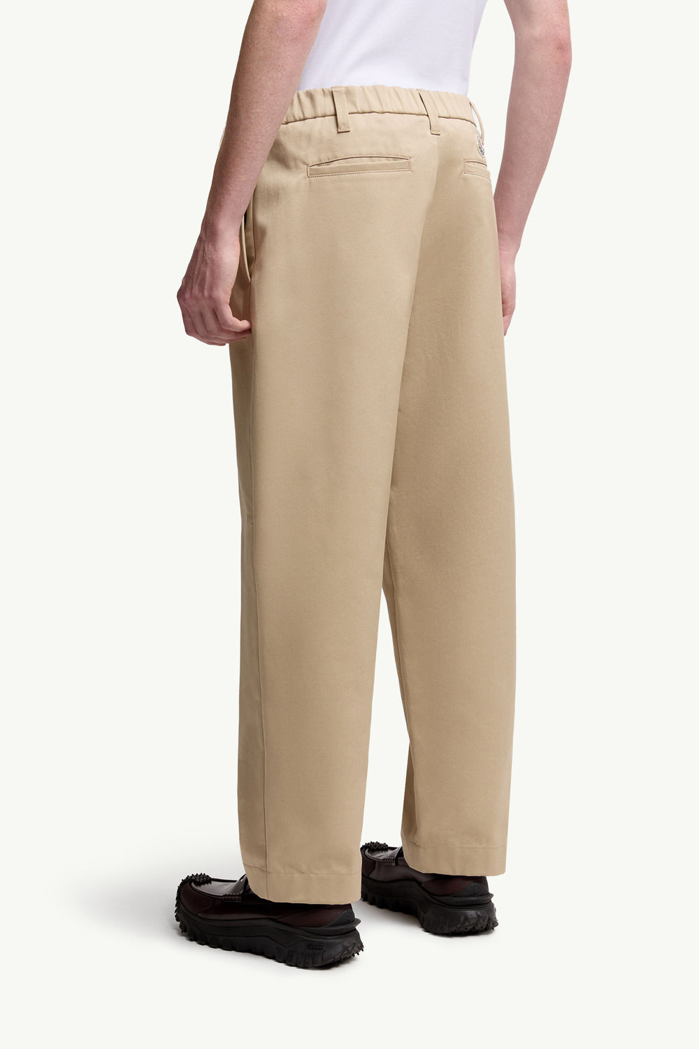 Cotton Gabardine Trousers Men Beige Moncler 4