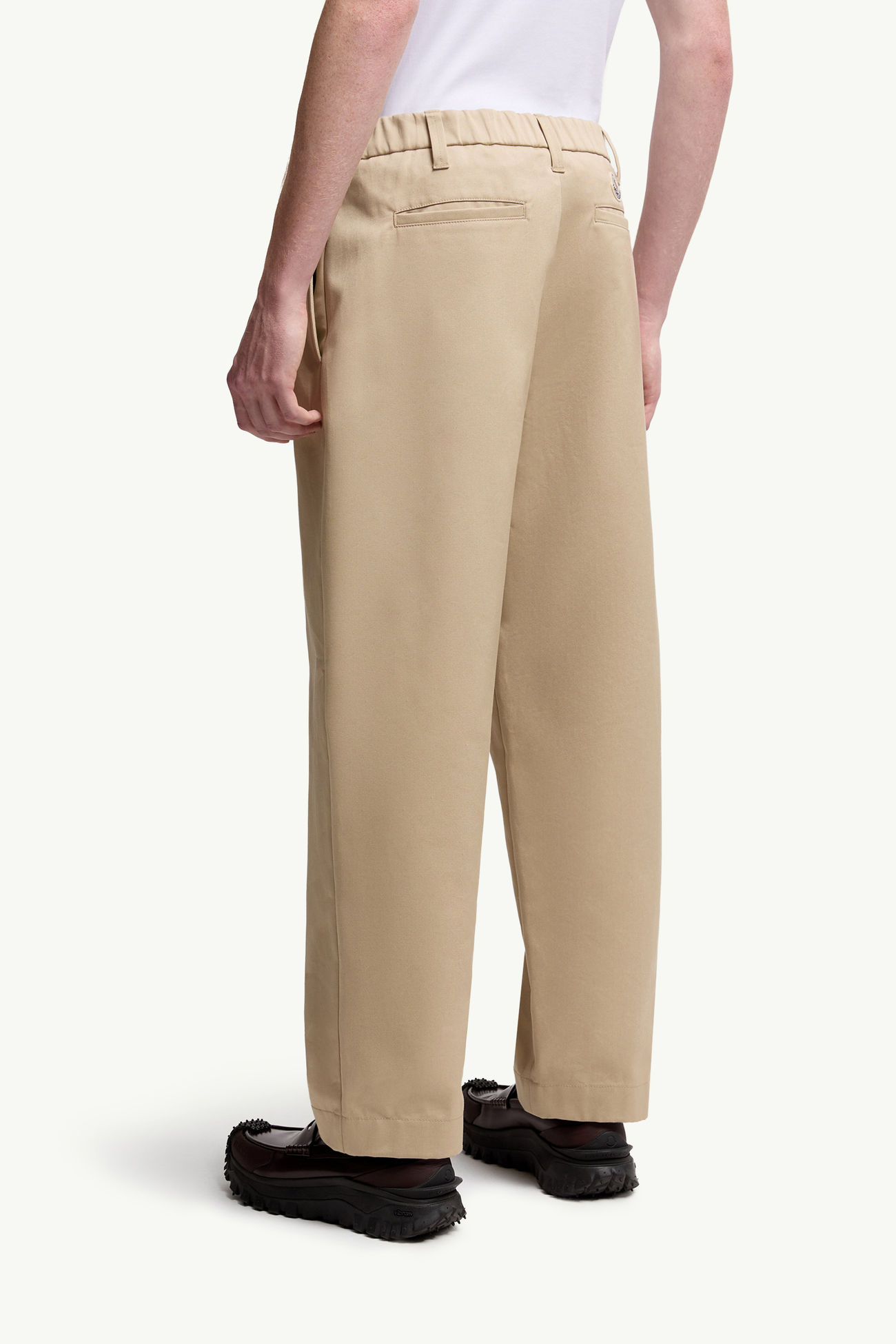 Pantalon en gabardine de coton Hommes Beige Moncler 4