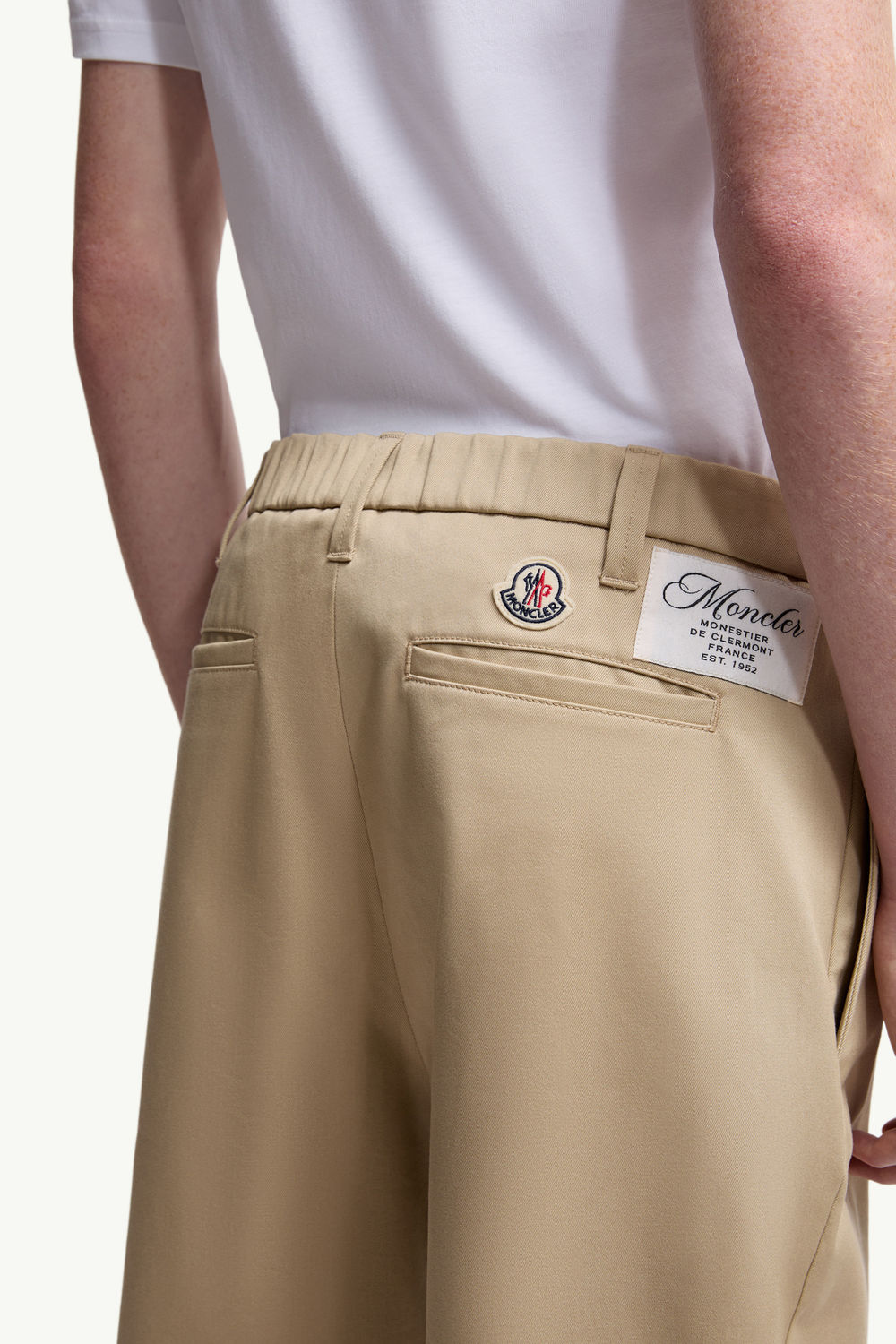 Cotton Gabardine Trousers Men Beige Moncler 5