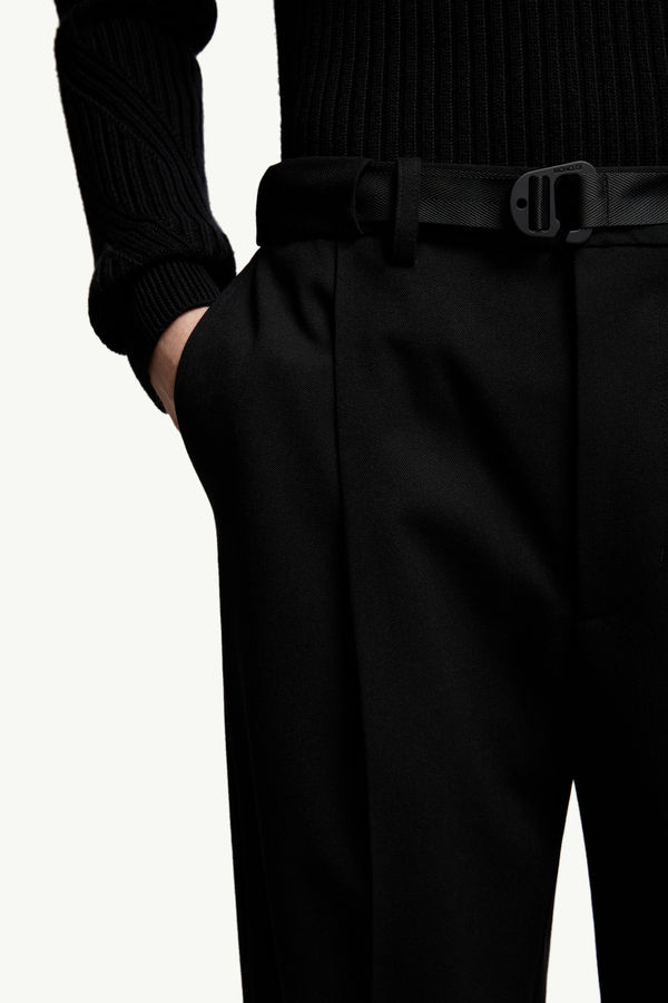 Twill Trousers Men Black Moncler 6