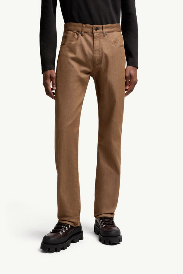 Straight Leg Denim Jeans Men Beige Moncler 3
