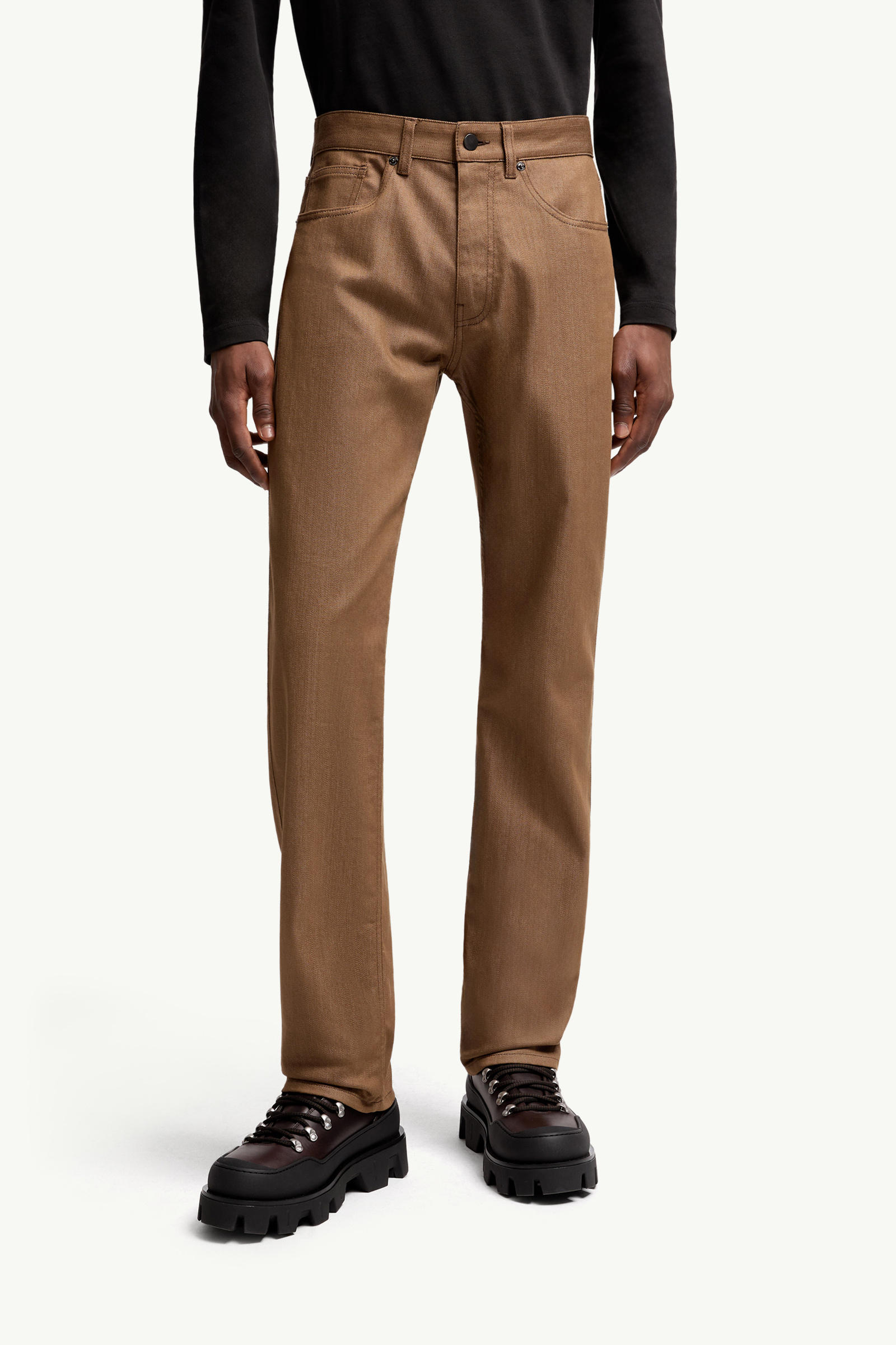 Straight Leg Denim Jeans Men Beige Moncler 3