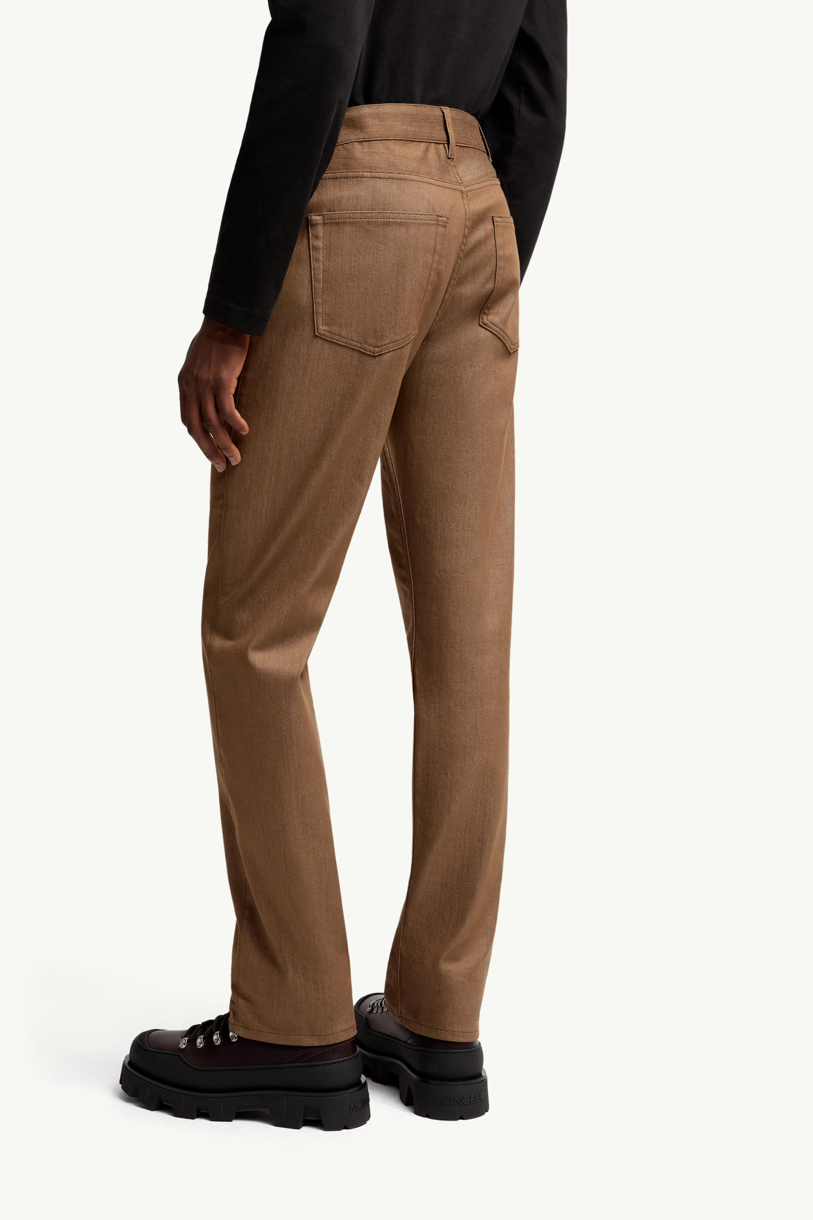 Straight Leg Denim Jeans Men Beige Moncler 4