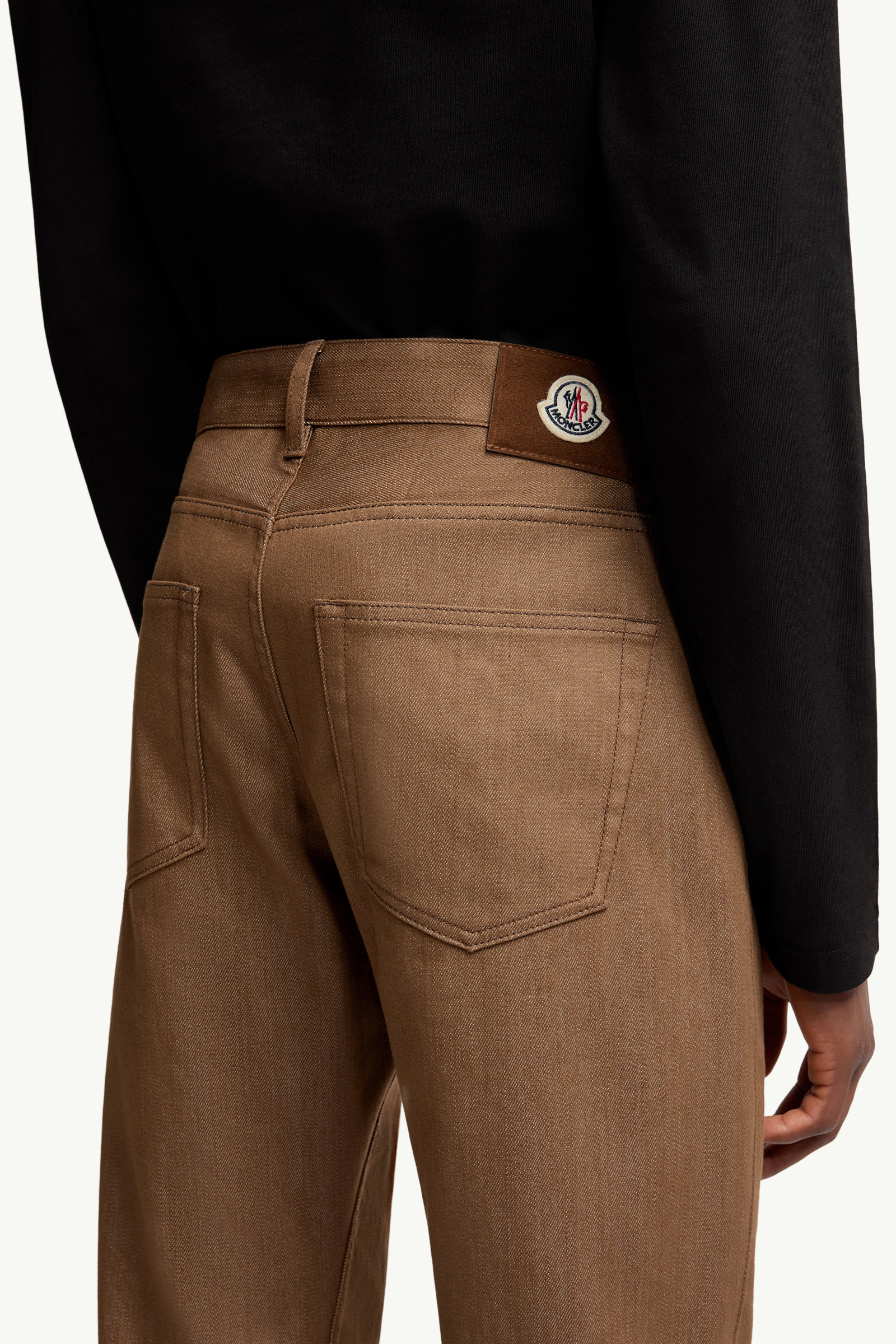 Straight Leg Denim Jeans Men Beige Moncler 5