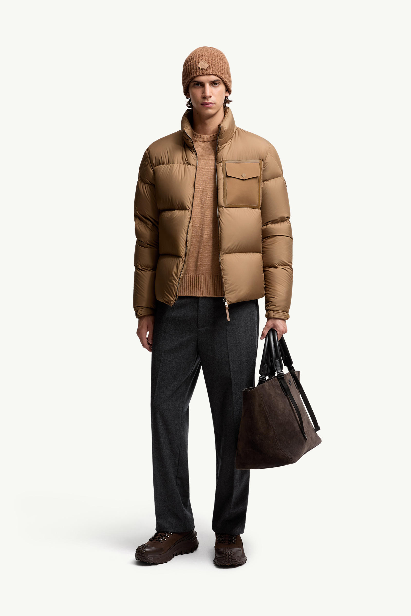 Anzughose aus Wollflanell Herren Grau Moncler 0