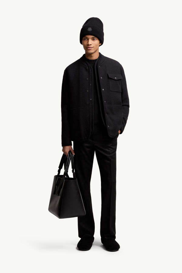 Anzughose aus Wollflanell Herren Schwarz Moncler 0