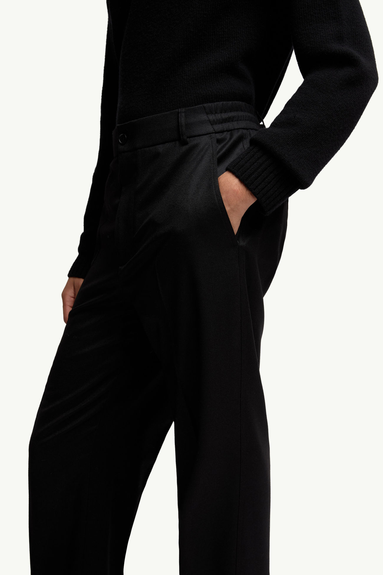 男士羊毛法兰绒精裁长裤 男士 黑色 Moncler 5