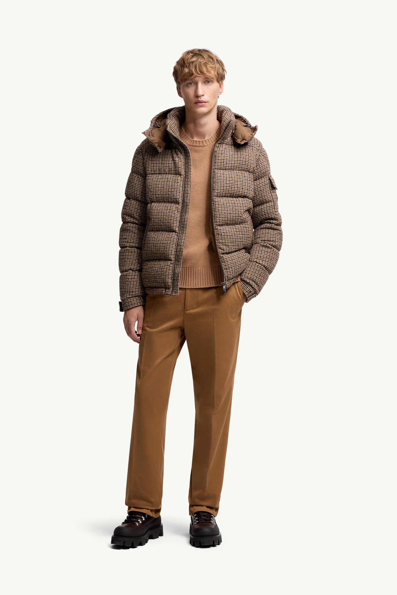 Pantalon en coton Hommes Marron clair Moncler 0