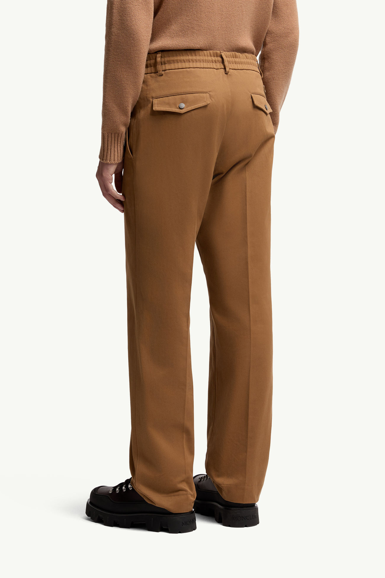 Cotton Tailored Pants Men Light Brown Moncler 4