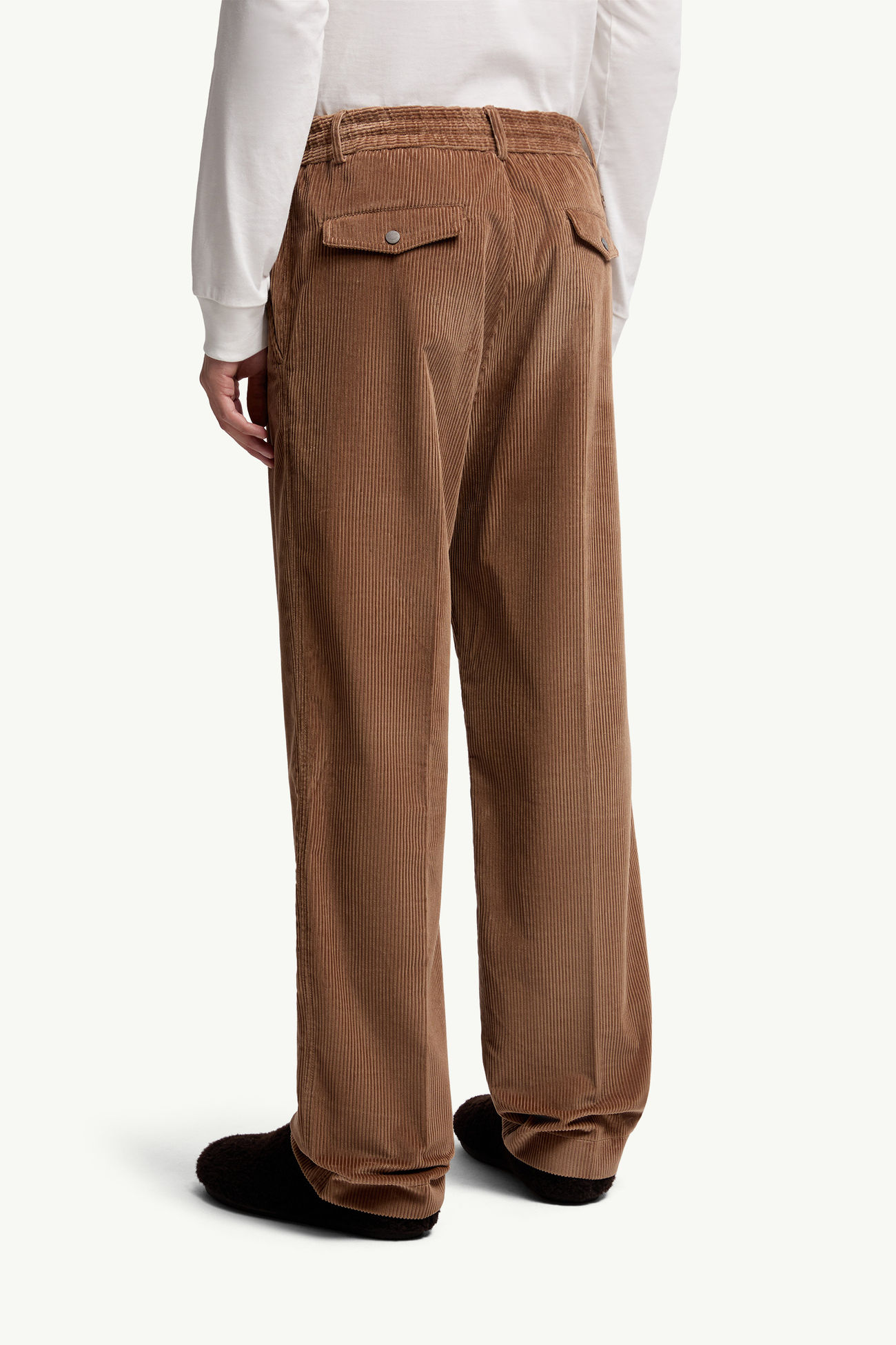 Corduroy Tailored Pants Men Brown Moncler 4