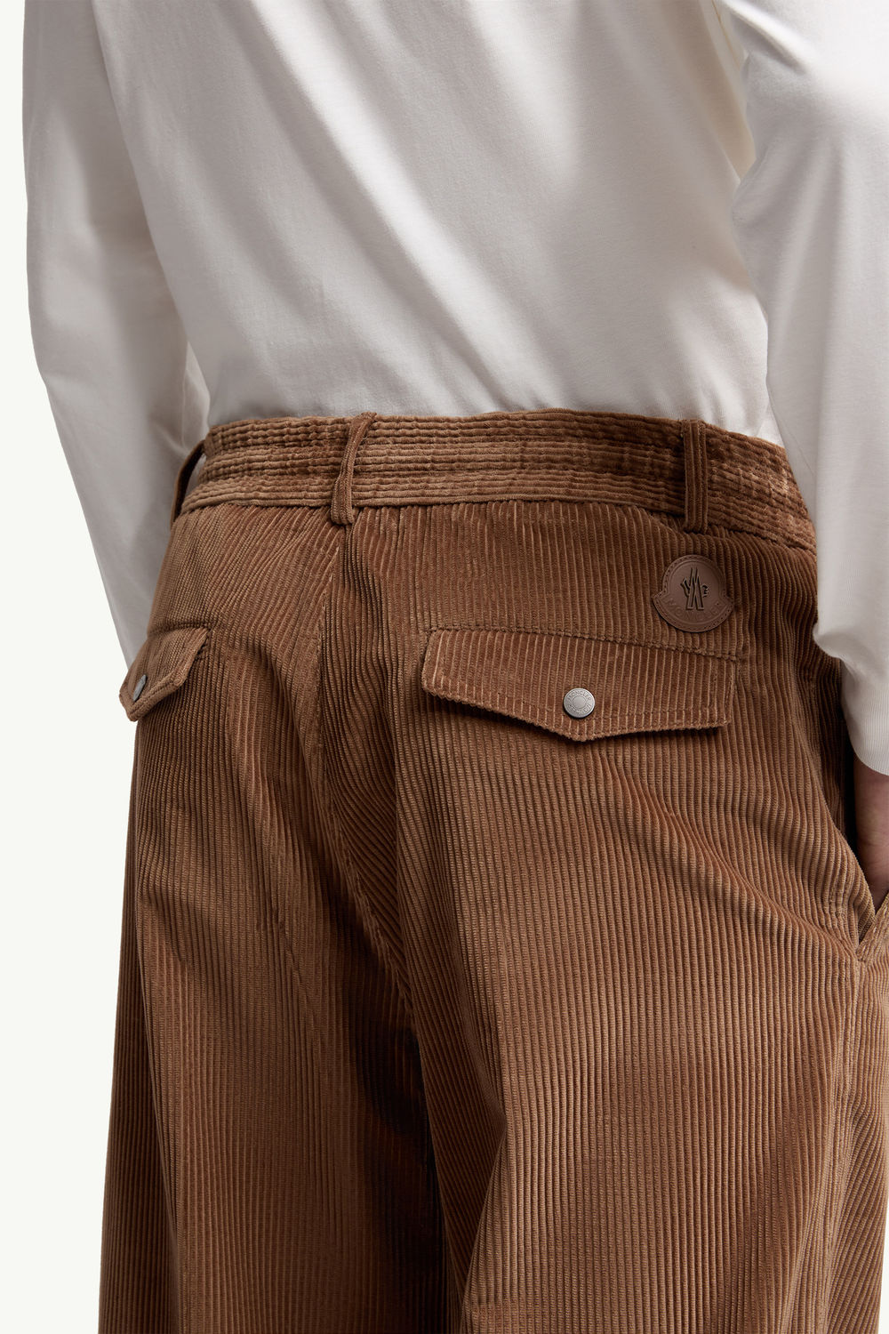 Corduroy Tailored Trousers Men Brown Moncler 5