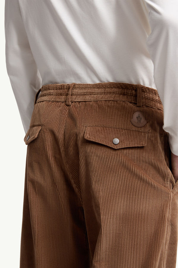 Corduroy Tailored Trousers Men Brown Moncler 5