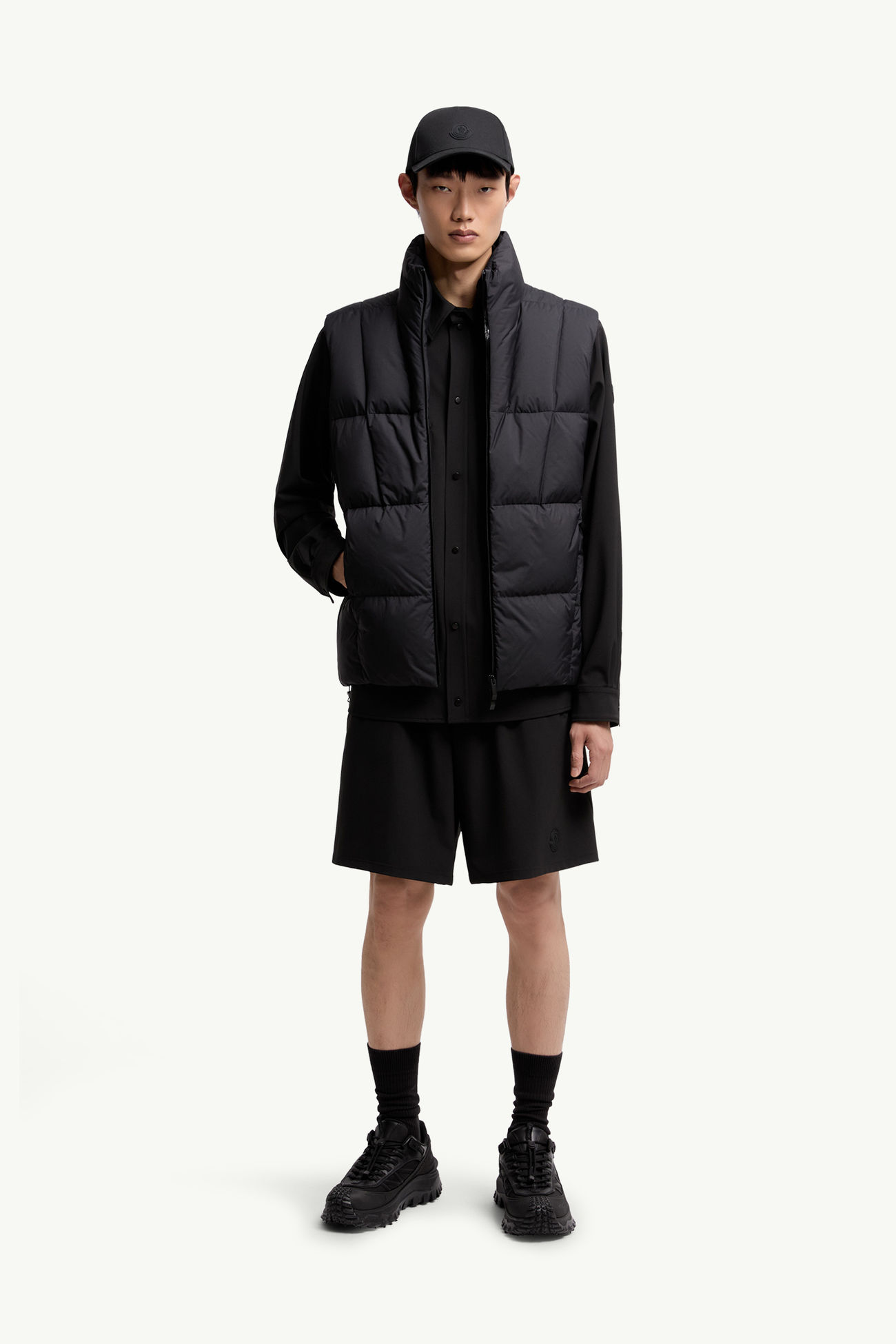 Logo Patch Shorts Herren Schwarz Moncler 0