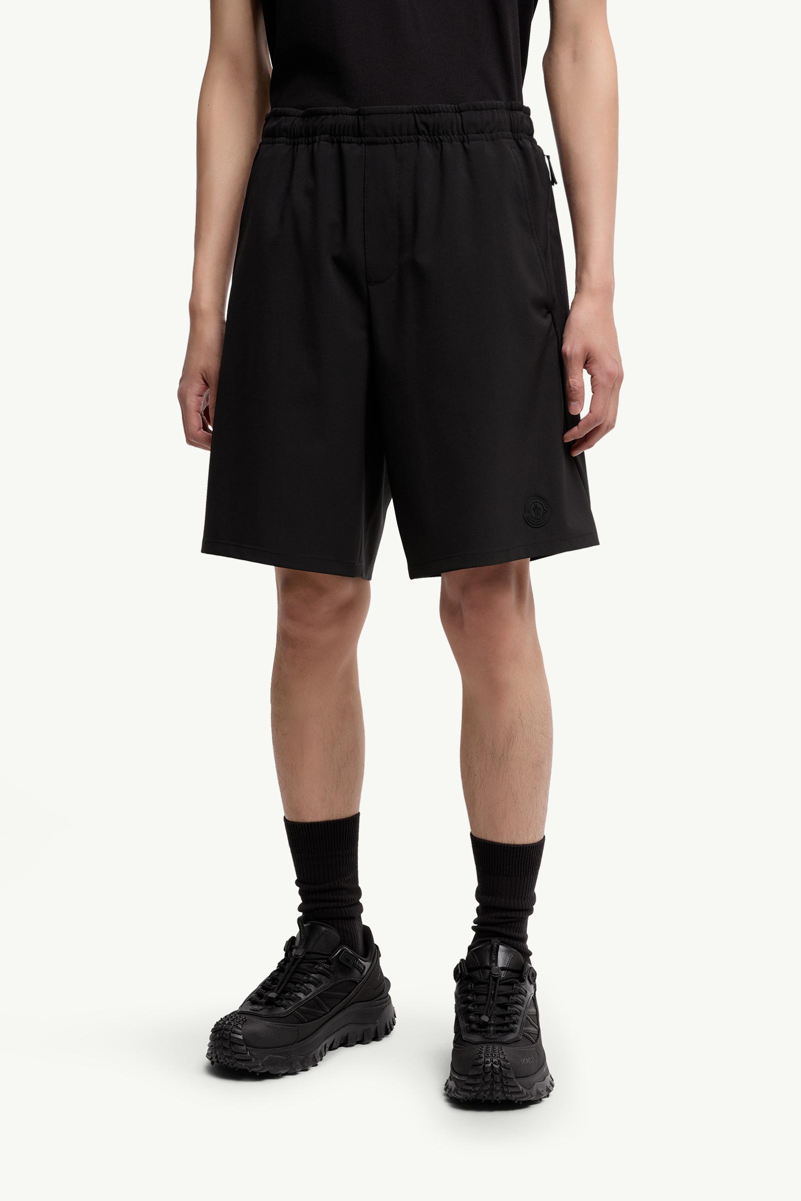 Black Logo Patch Shorts - Pants & Shorts for Men | Moncler US