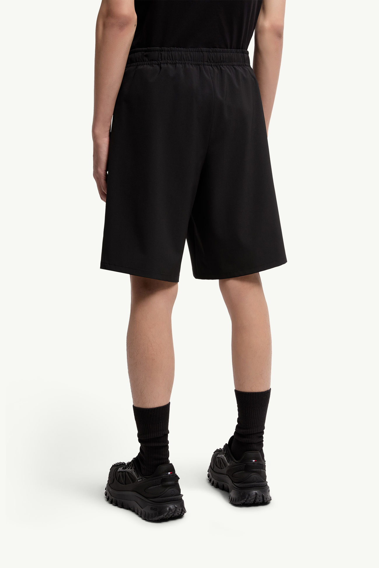 Logo Patch Shorts Men Black Moncler 4