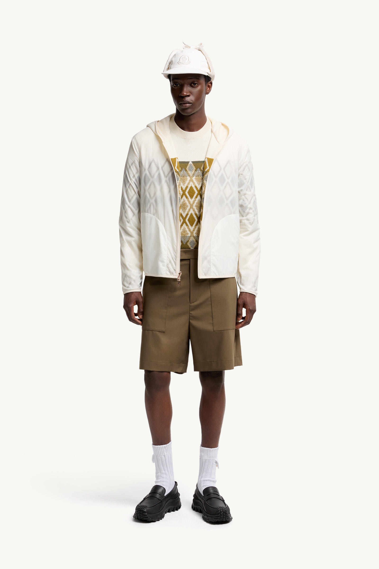 Tailored Bermuda Shorts Men Olive Green Moncler 0