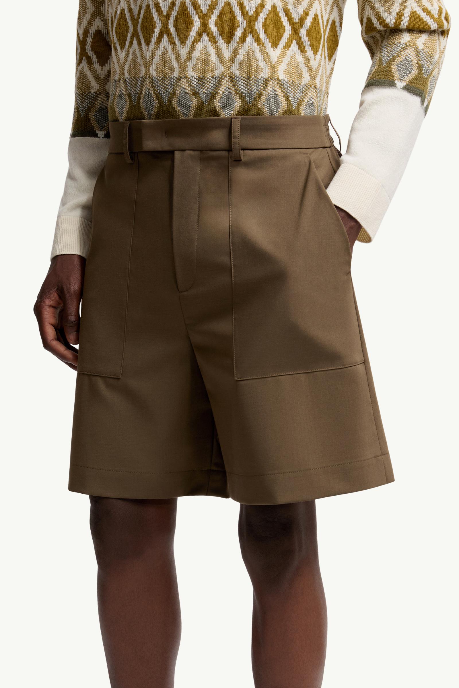 Tailored Bermuda Shorts Men Olive Green Moncler 1