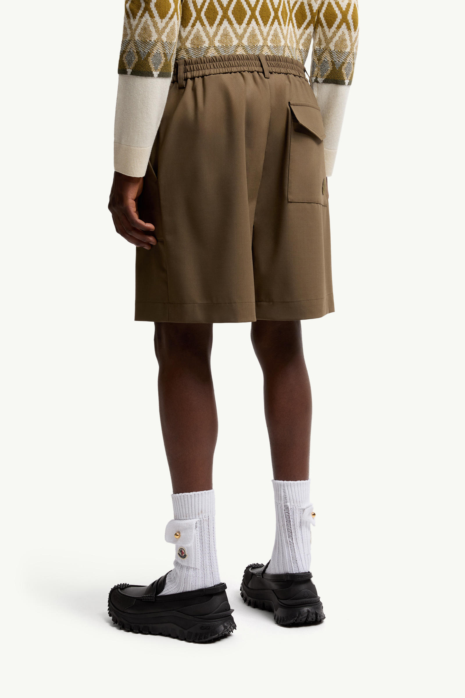 Tailored Bermuda Shorts Men Olive Green Moncler 4