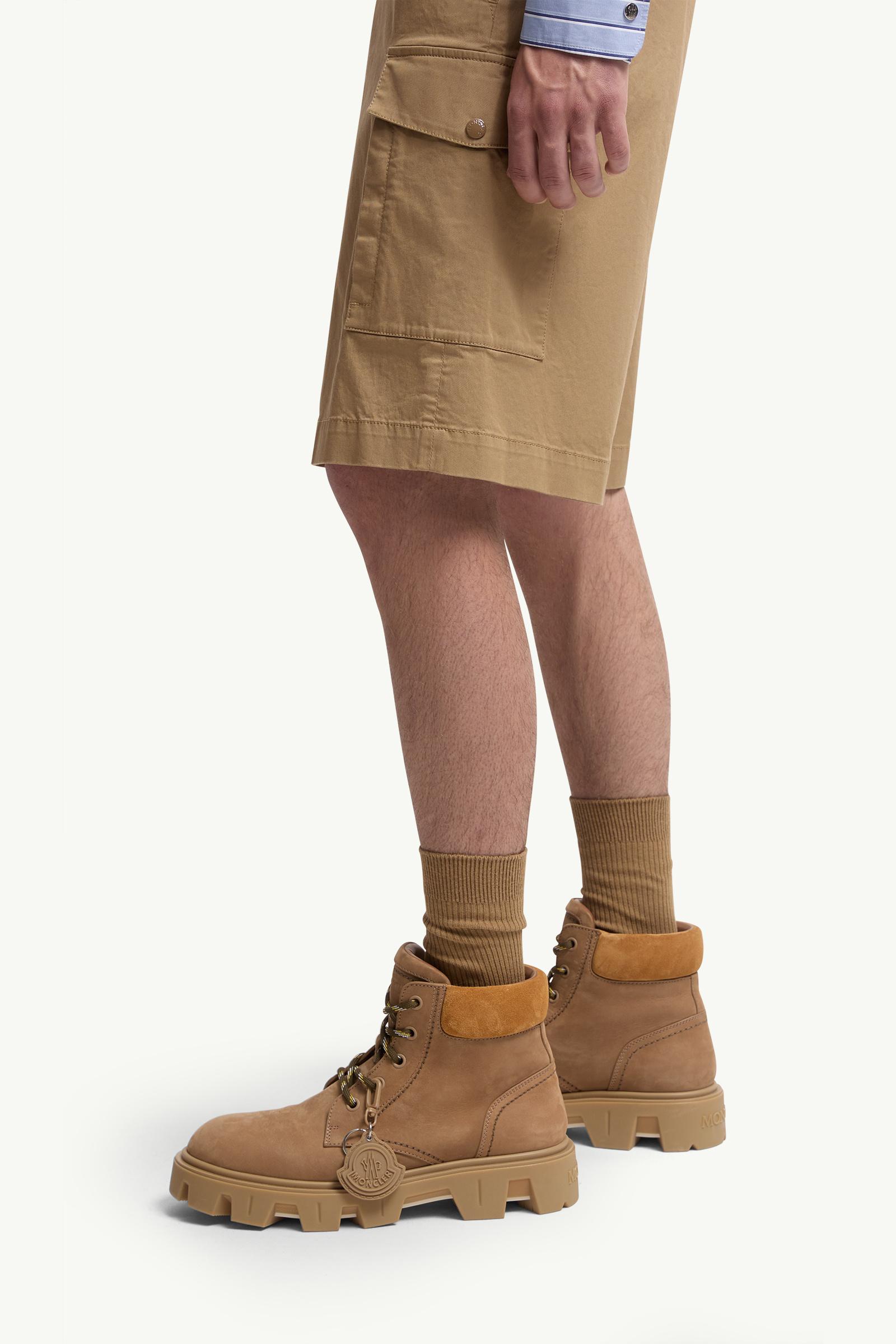 Cotton Gabardine Cargo Shorts Men Beige Moncler 1