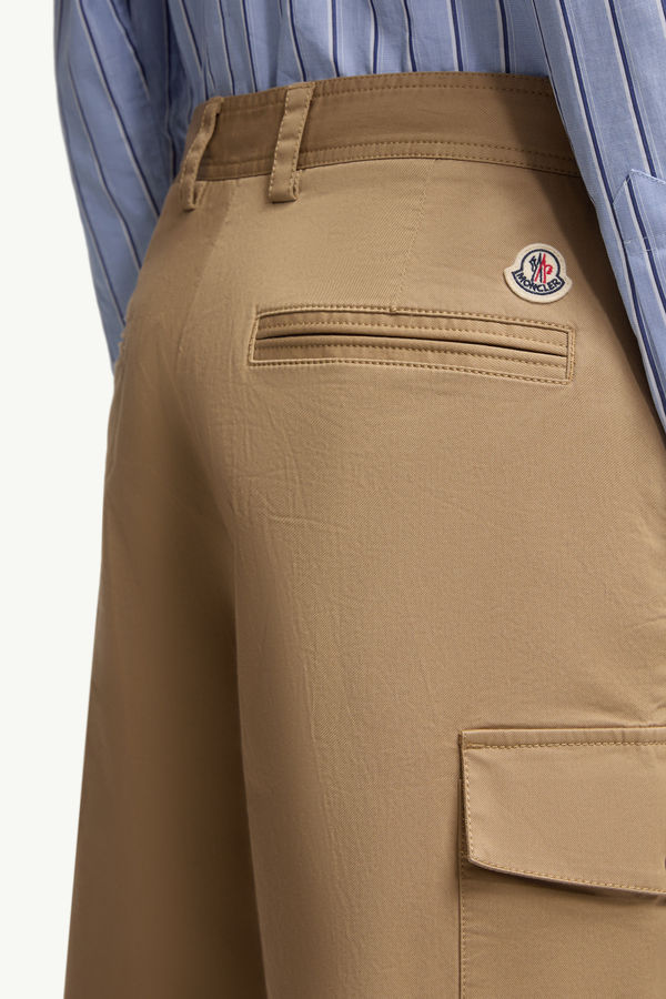 Cotton Gabardine Cargo Shorts Men Beige Moncler 5