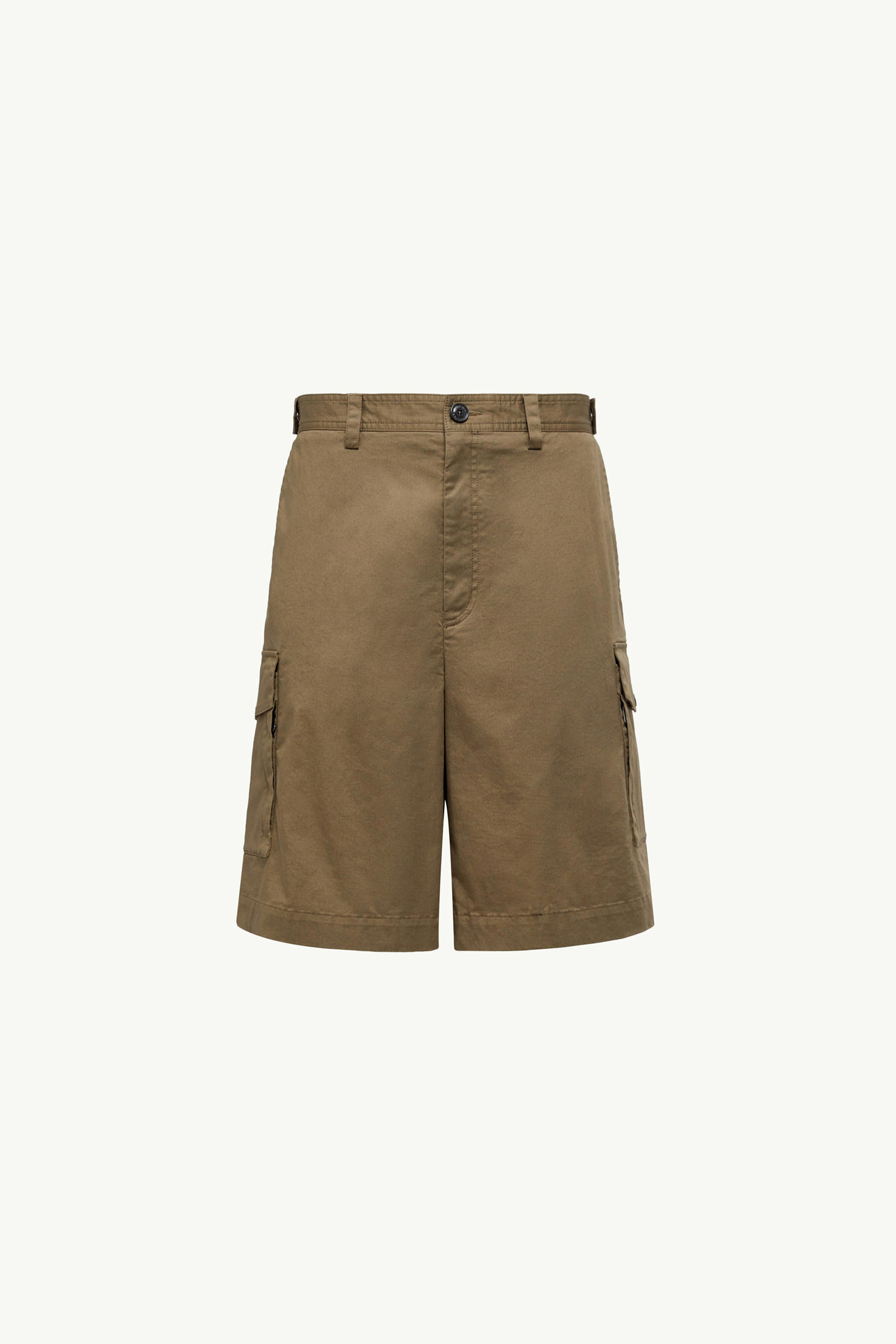 Cotton Gabardine Cargo Shorts Men Olive Green Moncler 2