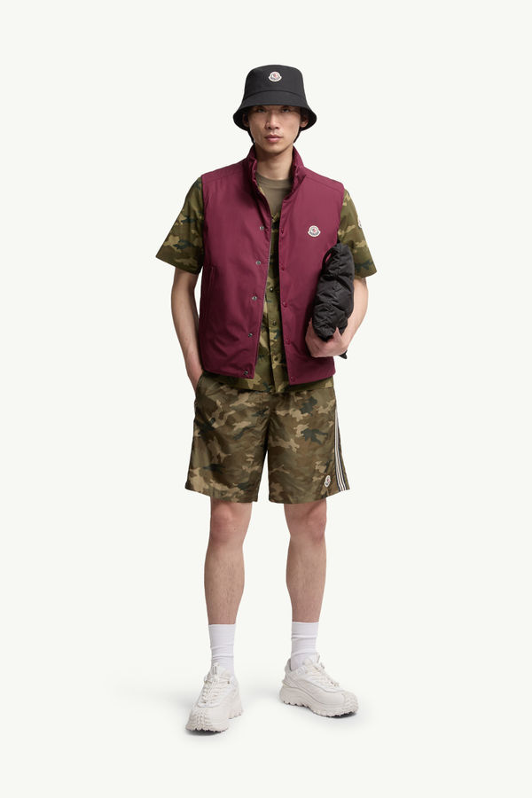 Printed Swim Shorts Men Green & Brown Moncler 0
